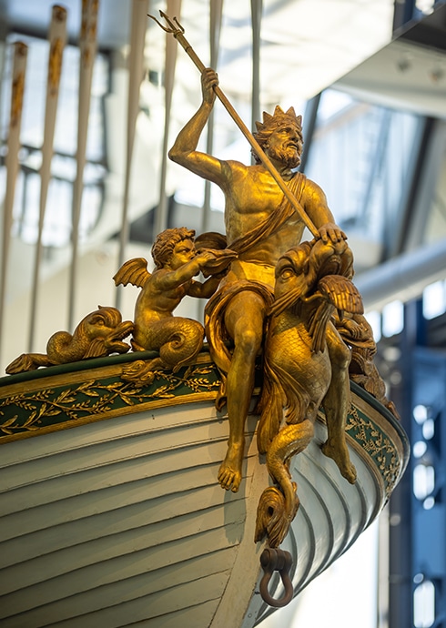 Le Canot de l'Empereur exposé aux Ateliers des Capucins à Brest par le Musée National de la Marine